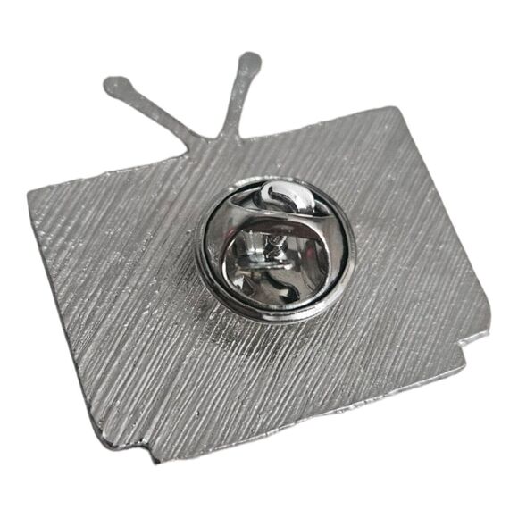 Retro TV Color Block Screen Pin No Signal  Antenna Analog 80s Throw Back Brooch - Picture 4 of 5